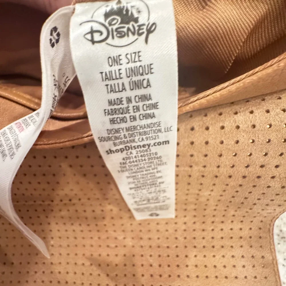 Disney Flair Collection Perforated Crossbody Tan Mickey Mouse Accent Wide Strap‎